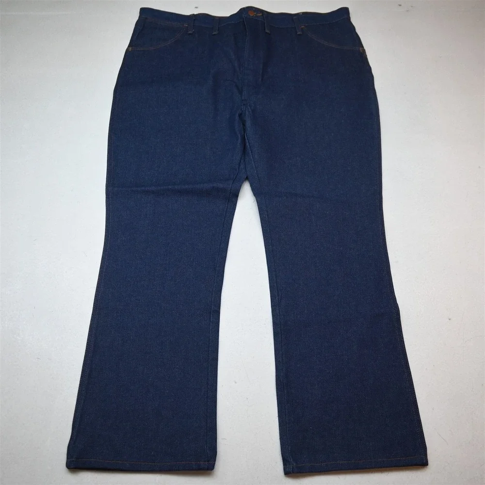 NEW Wrangler 44x30 Dark Stiff Denim 945 Regular Fit Straight Mens Jeans